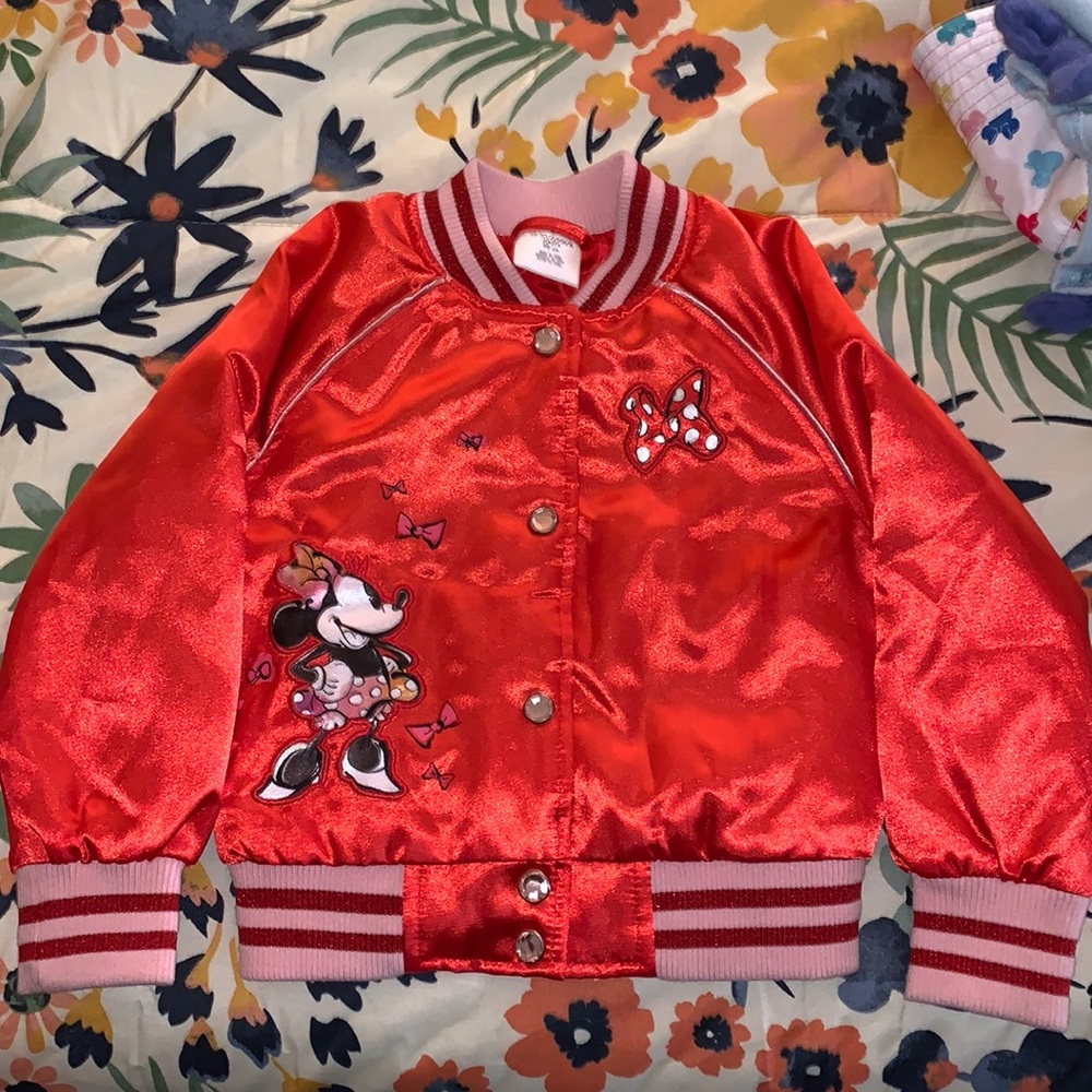 Disney Girls Red Minnie Mouse Jacket Size 3